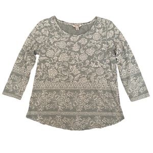 Lucky Brand Women 3/4 Sleeve Floral Top